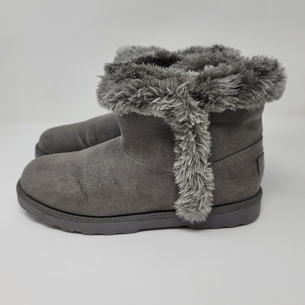 Makalu YADRA Grey Gray Faux Fur‎ Lined Winter Ankle Boots Booties Women's Size 8 - Picture 3 of 10